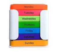 7 Day Medicine Pill Organizer 28 Compartments Monthly Pill Organizer a Day Portable Weekly Pill Dispensers and Organizers for Vitamins and Supplements (White)