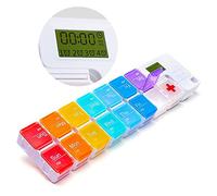 7 Day Medicine Pill Organizer, 4 Reminder Alarms, Loud Sound, 14 Large Compartments, Large Screen, Moisture-Proof, Travel Weekly/Daily Pill Box/Organizer/Case/Container/Dispenser, AM/PM 2 Times a Day