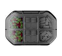 7 Day Pill Box - 4 Or 6 Grid Portable Medicine, Moisture Proof Silicone Sealing Strip, 9.2 X 6.2cm Large,2.5cm Slim Profile, Food Grade Material Solid for Travel Pocket