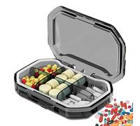 7 Day Pill Box - 4 Or 6 Grid Portable Medicine, Moisture Proof Silicone Sealing Strip, 9.2cm X 6.2cm Large,2.5cm Slim Profile, Food Grade Material Solid for Travel Pocket