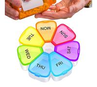 7 Day Pill Box | 7 Day Pill Case with Open Button - Healthy and Safe Storage Box for Vitamins, Cod Liver Oil, Pills & Supplements Tumotsit