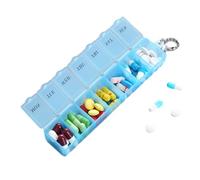 7 Day Pill Box - Compact Tablet Organizer, Slim Pill Sorter | Transparent Weekly Medicine Storage, Portable Prescription Dispenser, Mini Pill Keeper