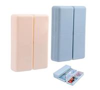 7 Day Pill Box Organiser, 2Pcs Folding Magnetic Weekly Pill Box, Portable Pill Dispenser with 7 Grids, Moistureproof & Airtight Travel Medicine Storage Box for Vitamins, Cod Liver Oil, Supplements