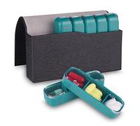 7 Day Pill Box Organiser 3 Times a Day with Movable Compartments, Tablet Box 7 Day with Moisture-Proof Design, Pill Dispense with Delicate PU Leather Bag for Vitamin Fish Oil Aspirin and Other Pills