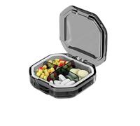 7 Day Pill Box Organiser Pill Organizer Portable Travel Storage Box Mini Vitamin Pill Case Container for Purse and Pocket Tiny Clear Medicine Holder(Gray -4 Cell)