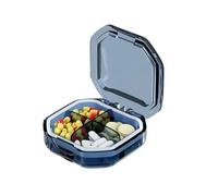 7 Day Pill Box Organiser Pill Organizer Portable Travel Storage Box Mini Vitamin Pill Case Container for Purse and Pocket Tiny Clear Medicine Holder(Blue-4 Cell)