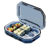 7 Day Pill Box Organiser Pill Organizer Portable Travel Storage Box Mini Vitamin Pill Case Container for Purse and Pocket Tiny Clear Medicine Holder(Blue-6 Cell)