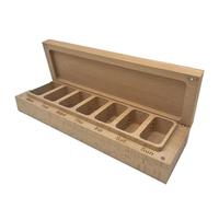 7-Day Pill Box, Portable Wooden Pill Box for Tablets, Storage Box for Household and Office, Organiser for Desk and Workplace