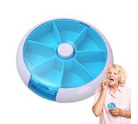 7 Day Pill Case - Round Travel Dispenser with Automatic Rotating Tray | Portable Weekly Storage Solution with Compartments for , Candy, Tablets,