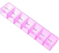 7 Day Pill Dispenser Tablet Box Organiser. 1 Compartment per Day. for Those who take Many Tablets on a Daily Basis. Easy Medication Management & Organisation. Easy to Open. Perfect for Travel (Pink)