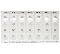 Aidapt Pill Dispenser - 7 Day Tablet Organizer, 4 Compartments Per Day, With Case