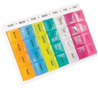 7 Day Pill Dispenser Tablet Box Organiser 4 Compartments per Day, Morn, Noon, Eve and Bed for those who take many Tablets Every Day Easy Medication Management and Organisation Ideal for Travel