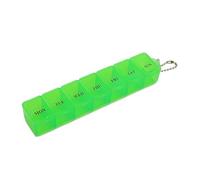 7 Day Pill Dispenser Weekly Pill Box Organiser | Travel Medication Organizer Dosset Box Push Button Pop Open Design -One Time a Day for Medication,Supplements,Vitamins,Cod Liver Oil (Green)
