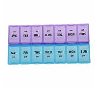 7 Day Pill Organiser 2 Times A Day, Weekly Pill Box Push Button 2 in 1 Design, Large Tablet Box for Travel, BPA Free Daily Pill Case, Pill Boxes 7 Day Supplements/Medication (Pill Box Purple)