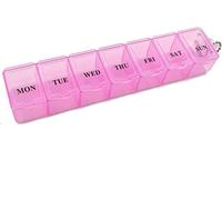 7-Day Pill Organiser Box, 1 Time Daily Medicine Storage Case, Pink