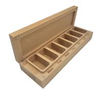 7-Day Pill Organiser - Compact Wood Storage, 7-Day Container | Earring Necklace Bracelet Wallet Watch Holder, Travel Snack Box Plus Outdoor Desk Accessories Scene, Dustproof