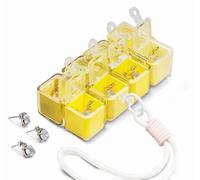 7 Day Pill Organiser with Lanyard, Portable Large Capacity 8 Compartment Moisture-Proof Sealed Weekly Medicine Box, Travel Pill Holder for Pills, Vitamins, Tablets (Yellow)