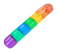 7-Day Pill Organizer, 1-A-Day Detachable Travel Case, 7 Compartments, Portable Medicine & Vitamin Box, Multicolor