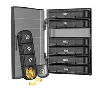 7 Day Pill Organizer - 15.6x12x4.2cm Weekly Medicine Box | 28 Compartment Travel Tablet Case Four Times Daily | Supplement Storage for Home Office Trips Routine Use Healthcare