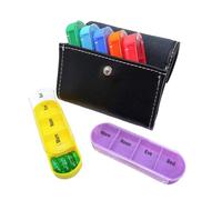 7 Day Pill Organizer - 28 Compartments Travel Pill Case With PU Leather Bag | Portable Weekly Organizer For Pills, Jewelry, Beads And More | Pi Box