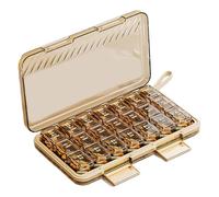 7 Day Pill Organizer, Clear Travel Case, Portable Medication Box with Separate Sections, Durable Pill Storage with Easy Access Design for Supplements Hiking Camping Workplace Use