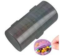 7 Day Pill Organizer - Portable Weekly Pill Box, Time Medicine Holder | Compact AM PM Tablet Storage with Individual Sections Between