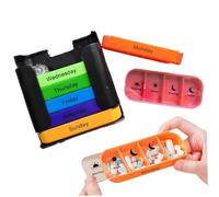 7 Day Pill Organizer - Stackable Weekly Pill Organizer with 7(Days)×4(Morning/Noon/Evening/Night) Compartments | Travel-Friendly Home Supply