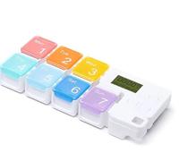7 Day Pill Organizer with Alarm Reminder - Large Capacity Medicine Box with Timer, LCD Display & 4 Daily Alarms - Detachable Compartments for Vitamins, Tablets & Supplements