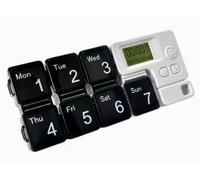 7 Day Pill Organizer with Alarm Reminder - Large Capacity Medicine Box with Timer, LCD Display & 4 Daily Alarms - Detachable Compartments for Vitamins, Tablets & Supplements (Black)