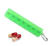 7 Day pillOrganizer - 15x3x2cm Mini Medicine Box, PP Material Transparent Organizer, Compact Weekly pillCase with Easy- Compartments | Portable pillStorage for Travel, Purse, Pocket, Home Use
