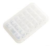 7-Day Portable Pill Organizer Box, 21 Compartments for Morning & Evening Doses, Light-Shielding PP, 18 x 12 x 3.6 cm Medicine Case(B)
