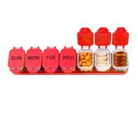 7-Day Sealed Pill Box, The Material Does Not Contain Bisphenol A, The Bottom Tray Can Fix The Medicine Box, and The Sealing Cover Can Prevent The Medicine Box from Being Contaminated by Water