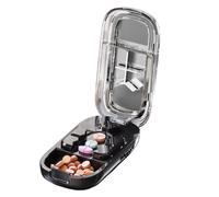 7 Day Tablet Pill Divider Compact Storage Tank | Daily Medication Dispenser, Morning/Evening Division, Small Storage for Travel and More, Clear Subjects,