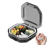 7 Day Weekly Medicine Case, Travel Pill Organizer - Pocket Size 4/6 Compartment Box, Fish Oil Pills, Portable Durable Supplements Daily Use Organizer | for Fish Oil Pills Supplements Use