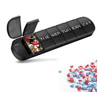 7-Day Weekly Pill Organiser | Extra-Large Daily Compartments | Travel-Friendly Medicine Box - BPA-Free, Secure Latch for Vitamins, Fish Oil & Supplements (Black)