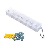 7 Day Weekly Pill Organizer, Portable Travel Pill Box, Pill Boxes 7 Day 1 Times A Day, Daily Pill Dispenser Organiser Storage Case with Compartments, to Hold Cod Liver Oil, and Medication, 15×3×2 CM