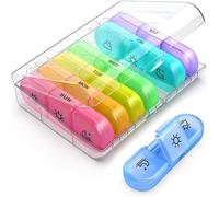7 - Day Weekly Pill with 3 Daily Compartments - Portable Travel Pill Case, BPA - Free Container for Home & On - The - Go Wellness Management(Multicolor)