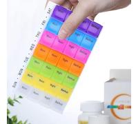 7 Days 4 Times Portable Pill Organiser Box Backup Weekly Tablet Holder Multicolour Medicine Storage Separate Pill Detachable Compartment Large Capacity Travel Medicine Dispenser