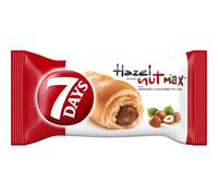 7 Days Croissant 80g Pack of 10 | Soft & Fluffy Filled Croissant Snack | Ready-to-Eat Breakfast & On-the-Go Bakery Treat | Hazelnut