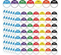 7 Days of The Week Labels 1 Inch Color Coding Food Rotation Labels - Self Adhesive Mon, Tue, Wed, Thurs, Fri, Sat Sun Day Label 700 Pcs
