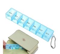 7 Days Pill Box - Compact Organizer 15x3x2cm, Durable PP Medicine Organizer, Mini Transparent Pill Box with Labeled Compartments | Portable Travel Medication Container