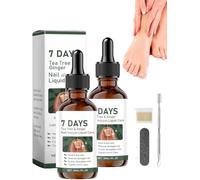7 Days Tea Tree and Ginger Nail Fungus Treatment, Tea Tree Oil for Nail Fungus, 7 Days Nail Fungus Treatment for Toenail, Nail Care Serum, Restoring Healthy Nails (2 Pcs)