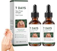 7-Days Tea Tree And Ginger Nail FungusTreatment, 2× 30ml Nail Cuticle Oil,Toenail Oil For Finger & Toenail, Liquid Strengthener Formula,For Restoring Health Hand Foot