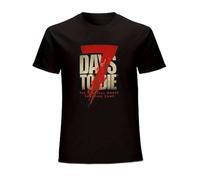 7 Days to Die Men's Graphic 100% Cotton 200gsm Loose Fit Crew Neck Tee with Bold Days to DIE & The END is The Beginning Design T Shirt Multicolor