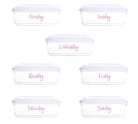 7 Days, Week - Vinyl Sticker Decal Transfer Labels for Home, Kitchen, Storage Boxes, Food Containers, Leftovers, Meal Planning (Small - 3cm Tall Capital Letter Height, Sky Blue)