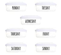 7 Days, Week Vinyl Sticker Decal Transfer Labels for Home, Kitchen, Storage Boxes, Food Containers, Leftovers, Meal Planning (Small - 3cm Tall Capital Letter Height, Black)