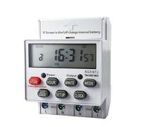 7 Days Weekly Programmable Timer 220V LCD Digital Timer Switch 110V 12V Din Rail Mount Time Control Relay with 24 On/Off Groups(KG316TJ-220v (30A))