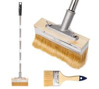 7'' Decking Paint Brush 2M Long Handle, Deck Stain Applicator for Wooden Floor, Fence Wall Furniture, Deck Coatings, with 3" Paint Brush