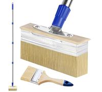 7" Decking Paint Brush Deck Stain Applicator with 60" Long Handle, 3" Paint Brush Included for Woodstains, Oils, Deck Coatings, Fence Wall Furniture