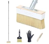 7" Decking Paint Brush & Deck Stain Applicator with 63" Long Handle and 3" Paint Brush for Wood Stain, Oil, Deck Coatings, Fence, Wall, Furniture Painting